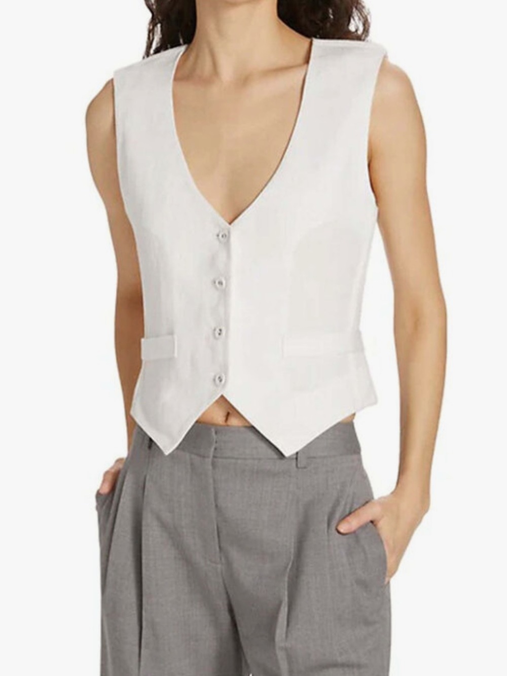 TWP Katherine Linen & Cotton Blend Vest